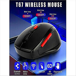 Universal Yyh jeu de souris sans fil LED optique rechargeable rechargeable Bluetooth 5.0 souris pour la souris sans fil PC