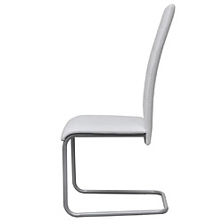 Avis vidaXL Chaises à manger cantilever lot de 6 blanc similicuir