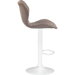 Avis Decoshop26 Lot de 2 tabourets de bar avec coutures décoratives en forme de losanges en tissu taupe et métal blanc 10_0004123