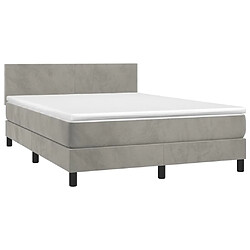 Avis Sommier à lattes LED,Cadre à lattes de lit avec matelas pour Adulte Gris clair 140x200 cm -MN35066