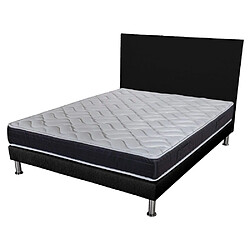 Ebac Matelas + Sommier + Tete SR9 Deco 160x200 Malta - Hauteur 20 cm - Soutien très ferme