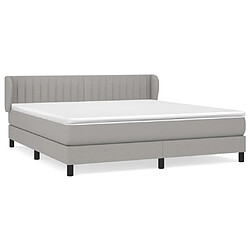 vidaXL Sommier à lattes de lit avec matelas Gris clair 160x200cm Tissu