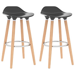 vidaXL Chaises de bar lot de 2 gris 