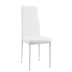 Lot de 2 Chaises de Salle à Manger Design Set de Sièges Empilables Similicuir 96 x 43 x 52 cm Blanc [en.casa]