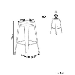 Avis Beliani Tabouret de bar Set de 2 Métal Gris CABRILLO