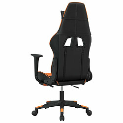 Maison Chic Chaise de jeu, Chaise gaming avec repose-pied, Fauteuil gamer,Chaise de Bureau Noir et orange Similicuir -GKD60850 pas cher