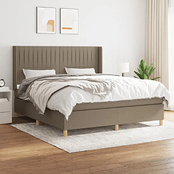 vidaXL Sommier à lattes de lit avec matelas Taupe 160x200 cm Tissu 