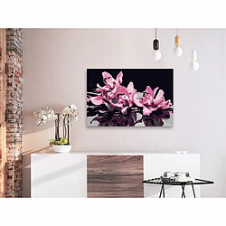 Paris Prix Tableau à Peindre Soi-Même Orchidée Rose Fond Noir 40x60cm