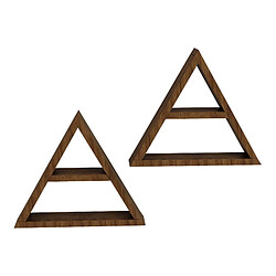 Acheter Helloshop26 Set de 2 étagères murales pyramide pin 35 x 40 x 9 cm 03_0007102