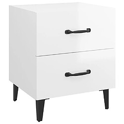 Acheter vidaXL Tables de chevet 2 pcs Blanc brillant 40x35x47,5 cm