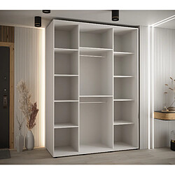 Acheter Abiks Meble Armoire à portes coulissantes Davos 2 H235.2 x L180 x P60 3 portes coulissante (Blanc/Blanc/Or)