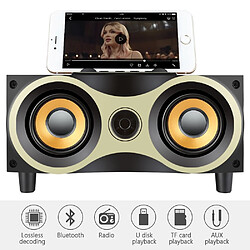 Wewoo Enceinte Bluetooth X6 Portable Haut-parleurs sans fil en bois Subwoofer Stero Radio FM de bureau