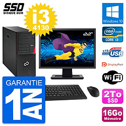 PC Tour Fujitsu P720 Ecran 22" Intel i3-4130 RAM 16Go SSD 2To Windows 10 Wifi · Occasion 