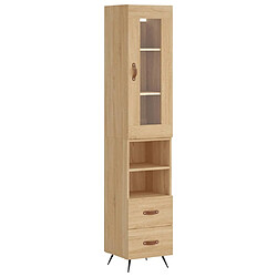 vidaXL Buffet haut Chêne sonoma 34,5x34x180 cm Bois d'ingénierie