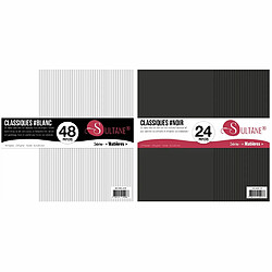 Sultane A 72 papiers Scrapbooking Noir + Blanc - 300g/ m²