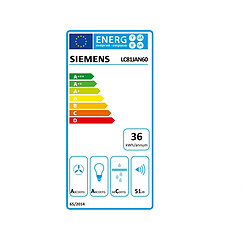 Hotte décorative inclinée 80cm 886 m3/h noir - LC81JAN60 - SIEMENS