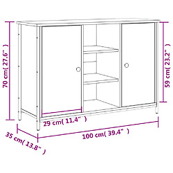 vidaXL Buffet noir 100x35x70 cm bois d'ingénierie pas cher