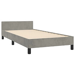 Maison Chic Cadre/structure de lit avec tête de lit pour adulte - Lit Moderne Chambre Gris clair 80x200 cm Velours -MN34195 pas cher