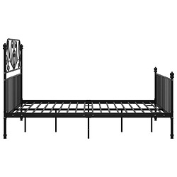 Avis vidaXL Cadre de lit sans matelas noir métal 160x200 cm