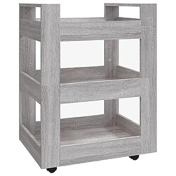 vidaXL Chariot de cuisine Sonoma gris 60x45x80 cm Bois d'ingénierie