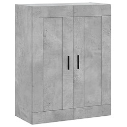 Acheter vidaXL Buffet haut Gris béton 69,5x34x180 cm Bois d'ingénierie