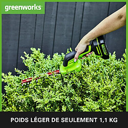 Acheter Greenworks Tools Cisaille sculpte-haies & taille-herbes à batterie 2en1 Greenworks G24SHTK2 (Li-Ion 24V 2400 coups/min épaisseur de coupe 8mm taille-haie de 20cm taille-herbe de 120mm avec batterie 2Ah et chargeur