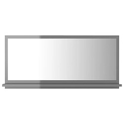 vidaXL Miroir salle de bain Gris brillant 80x10,5x37cm Bois ingénierie