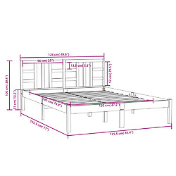 vidaXL Cadre de lit bois massif 120x190 cm petit double pas cher