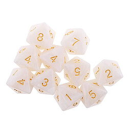 10pcs Dés 8 Faces Dés Polyédriques D8 Pour Les Jeux De Table De Fête Blanc