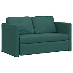 Avis vidaXL Canapé-lit 2 en 1 vert foncé 112x174x55 cm tissu