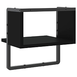 vidaXL Étagère murale avec barre noir 30x25x30 cm pas cher