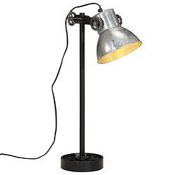 vidaXL Lampe de bureau 25 W argent vintage 15x15x55 cm E27 