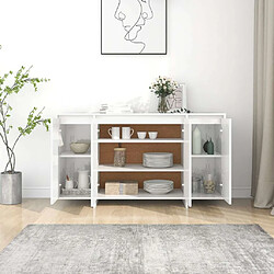 Avis Maison Chic Buffet,Meuble de Rangement,commode pour salon,Cuisine blanc brillant 135x41x75 cm bois d'ingénierie -MN75768