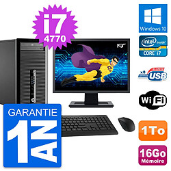 PC Tour HP 400 G1 Ecran 19" Intel i7-4770 RAM 16Go Disque 1To Windows 10 Wifi · Occasion 