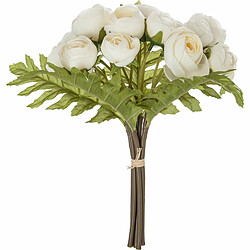 Avis Toilinux Lot 2x Bouquet artificiel de 18 Camélia - H. 30 cm - Blanc