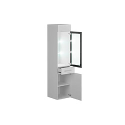 Avis Vente-Unique Colonne de salle de bain avec Leds blanches - Coloris blanc - L30 x l30 x H132 cm - LAURINE II