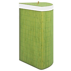 Acheter vidaXL Panier à linge d'angle Bambou Vert 60 L