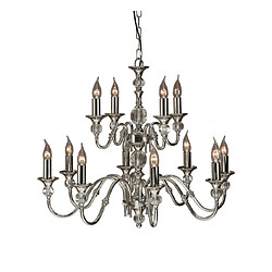 Interiors 1900 Suspension 12 ampoules Polina, nickel et cristal