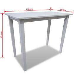 vidaXL Table de bar en bois Blanc pas cher