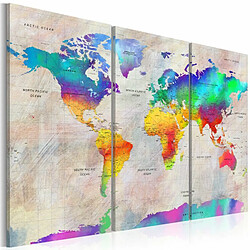 Paris Prix Tableau Imprimé World Map : Rainbow Gradient 80 x 120 cm