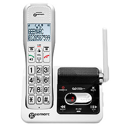 Geemarc Téléphone sans fil Senior avec volume réglable et bouton SOS Blanc 