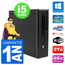 PC HP EliteDesk 800 G2 SFF Intel i5-6500 RAM 8Go Disque Dur 2To Windows 10 Wifi · Occasion 