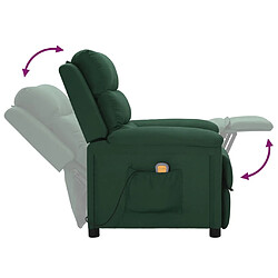 Acheter vidaXL Fauteuil de massage Vert foncé Tissu