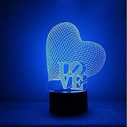 Avis Art Lampe De Table 3D Visual Nightlight Coloré Gradient Cadeau Romantique Usb Led Lampe De Chevet De Chambre Love@Z18529