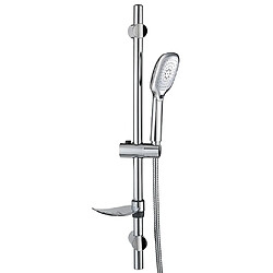 Wirquin Colonne Barre de douche chromee entraxe reglable 70 cm douchette 2 jets mobile Combiné Barre de douche chromee entraxe reglable 70 cm et douchette 2 jets mobile. Porte savon et...