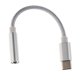 usb-c type c à 3.5 mm prise casque adaptateur écouteur câble audio argent connecteur de microphone auxiliaire de 3