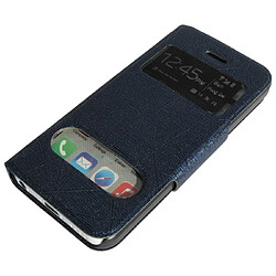 Housse Etui iPhone 5C Bleu Folio Fenêtre 