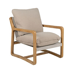 BigBuy Home Fauteuil Beige Naturel Bois d'hévéa Éponge Bois de frêne Foam 65 x 69 x 83 cm 