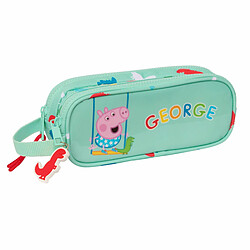 Trousse Fourre-Tout Double Peppa Pig George Menthe 21 x 8 x 6 cm