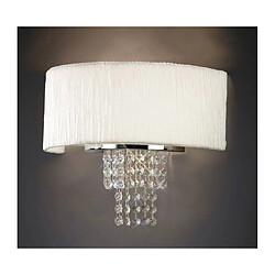 Luminaire Center Applique murale Nerissa avec Abat jour blanc 2 Ampoules chrome poli/cristal